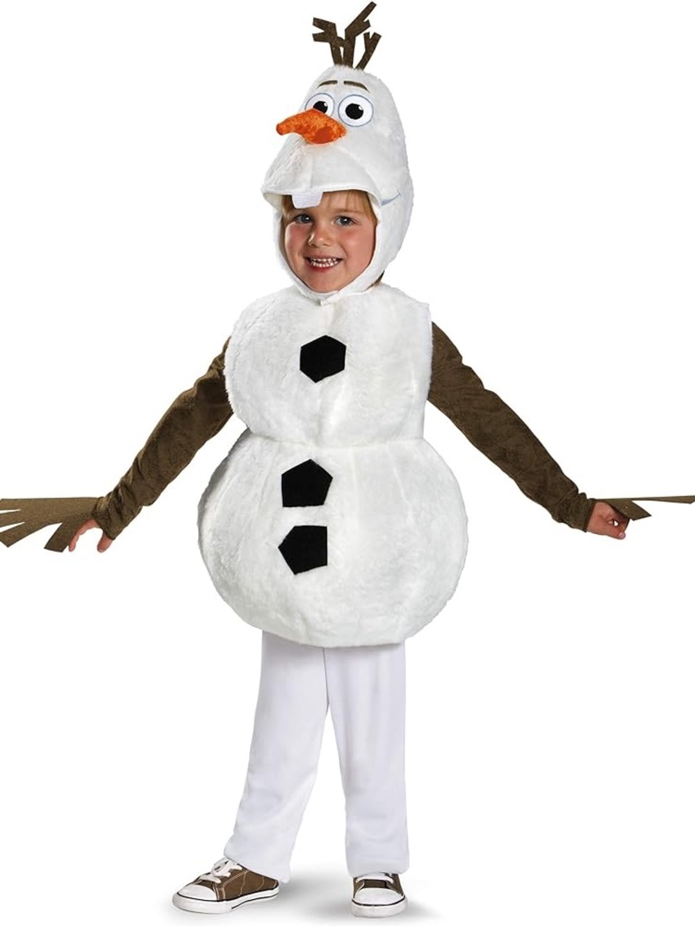 Disney Frozen Olaf Plush Snowman Costume in White, Brown, Orange size 4/6